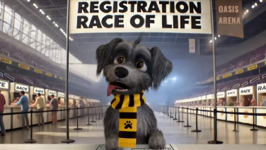 Fred The Dog Registers For The Race Of Life